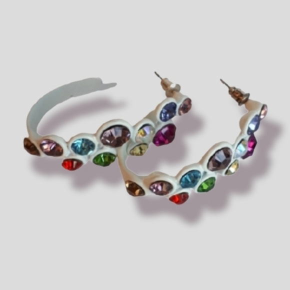 Colorful crystal earrings - Picture 1 of 3